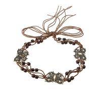 Vdaxvme Braided Waist Belt Bohemian Style Cotton Rope Matching Chain with Beads Butterflies for Casual Wear Dance Show Woven Belts for Women for Dresses, one size, As described, As described