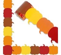 Vdaxvme Bulletin Board Border 32.8ft Pumpkin Borders Trim Sticker for Classroom Whiteboards Chalkboards Thanksgiving Decoration Thanksgiving Teaching Tool