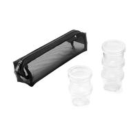 Vdaxvme Camping Spice Organiser, Travel Container Bag with Transparent Spice Bottle, Outdoor Glass Container, Camping Spice Bottles Set