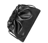 Vdaxvme Casual Recond Bag Cloud Texture Design Folding PU Multi Pocket Organization Comfortable Adjustable Strap PU Crossbody Bag, black, Einheitsgröße