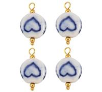 Vdaxvme Ceramic Blue Pattern Earring Findings Metal Accessories for Jewellery Accessories Antique Ceramic Jewellery Accessories Parts, one size, As described