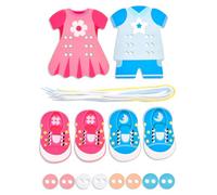 Vdaxvme Children Threading Lacing Training Toy with Shoelace Button and String Activity Life Skill Practice Learning Board Toy Hand Eye Coordination Training