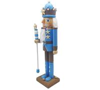 Vdaxvme Christmas Wooden Coastal Nutcrackers King Figure Beach Holiday Decors 38Cm Height Stable Base Tabletop Art Ornament Gift Beach Christmas Nutcrackers Statue