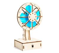 Vdaxvme Classroom Fan Demo Project with Motion Control, Wooden Experiment Model for Science Lessons, Clubs, School Tables and Home Motion Activated Fan Project Science Experiment Wooden Desk