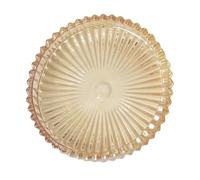 Vdaxvme Clear Glass Plates Pillar Candleholder Round Dish for Snacks Jewelry Bathroom Table Centerpieces Decors Decorsative Stand for Home Decors