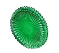 Vdaxvme Clear Glass Plates Pillar Candleholder Round Dish for Snacks Jewelry Bathroom Table Centerpieces Decors Decorsative Stand for Home Decors