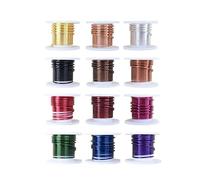 Vdaxvme Coloured Brass Wire Set for Artistic Measuring Instruments, Portable for Sculpture and Wire Wrapping Jewellery Making, 12 Rolls Anodized Brass Wire, 0.8mm, As described
