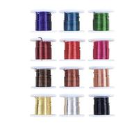 Vdaxvme Coloured Brass Wire Set for Artistic Measuring Instruments, Portable for Sculpture and Wire Wrapping Jewellery Making, 12 Rolls Anodized Brass Wire, 0.4mm, As described