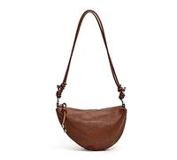 Vdaxvme Contemporary Plain PU Leather Shoulder Bag Retro Style Small Shoulder Bag with Zip for Fashion Conscious Women Retro Clutch Bag, brown