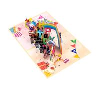 Vdaxvme Creative 3D Popup Birthday Card with Rainbow Theme, with Envelope and Notes, Colourful Handmade Greeting to Give a Birthday Party