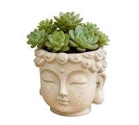 Vdaxvme Creative Buddhas Statue Flowerpot Handicrafts Green Potted Plant Container Home Courtyard Garden Decoration Artistic Buddhas Styles Planter