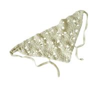 [Vdaxvme] Crochet Lace Floral Head Scarf Breathable Hair Wrap Bandana Vintage Inspirational Outdoor Photography Triangle Scarf Styling Delicate Openwork Scarf for Outdoor Photography, green, One size