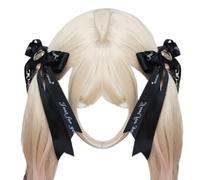 Vdaxvme Delicate Bow Gothic Heart Side Clip Hair Clip with Sweet GirlsRibbon Bow Style Dark Balletcore