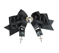 Vdaxvme Delicate Bow Gothic Heart Side Clip Hair Clip with Sweet GirlsRibbon Bow Style Dark Balletcore