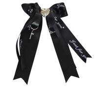 Vdaxvme Delicate Bow Gothic Heart Side Clip Hair Clip with Sweet GirlsRibbon Bow Style Dark Balletcore