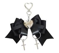 Vdaxvme Delicate Bow Gothic Heart Side Clip Hair Clip with Sweet GirlsRibbon Bow Style Dark Balletcore