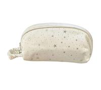Vdaxvme Desk Stationery Pouch Shell Shape Large Opening Star, White | Structured Fabric Body Zipper Storage Classroom Teacher Study Travel Daily Use School Commute