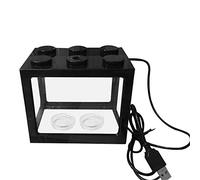 Vdaxvme Desktop Breeding for Box Home Office Desktop DecorationLight Betta Fish Fighting Cylinder Aquarium with LED Lamp