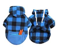 Vdaxvme Dog Camping Hoodie Clothes Checked Theme Clothes Checked Pullover Spring Puppy Pajamas Multiple Color