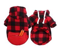 Vdaxvme Dog Camping Hoodie Clothes Checked Theme Clothes Checked Pullover Spring Puppy Pajamas Multiple Color