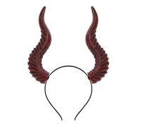 [Vdaxvme] Elegant Devil Horn Headband Costume Event Party Cosplay Headpiece Adjustable Punk Hair Accessories Women Men Gothic Wedding Headband