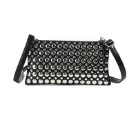 [Vdaxvme] Elegant Dotted Scattered Shoulder Wallet for Women Practical PU Leather Crossbody Bag Suitable for Various Occasions Party Date Bag, Black