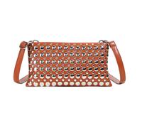 [Vdaxvme] Elegant Dotted Scattered Shoulder Wallet for Women Practical PU Leather Crossbody Bag Suitable for Various Occasions Party Date Bag, Braun