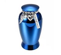Vdaxvme Elegant Pet Memorial Urn with Beads Wing Clasps Ashes Storage Solution Aluminium Alloy Loss Cat Cremation Box Keepsake Urn