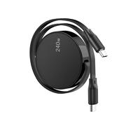 Vdaxvme End USB C Retractable Cable 240W Fast Charging 480Mbps Transfer Build in EMarker Chip Adjustable Length USB Type to Fast Charging