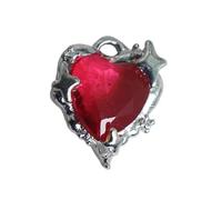 Vdaxvme Exquisite Crystal Heart Charm Pendant, Opal, Bulk Beads for DIY Bracelets, Necklaces, Jewellery Accessories, Gift, Heart Charm for Jewellery Making, one size, As described
