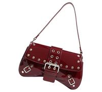 [Vdaxvme] Fashion Underarm Bag PU Leather Stud Handbag Arm Pit Purse Shoulder Bag Working Day and Shopping Trip Retro Evening Purse