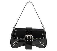 [Vdaxvme] Fashion Underarm Bag PU Leather Stud Handbag Arm Pit Purse Shoulder Bag Working Day and Shopping Trip Retro Evening Purse