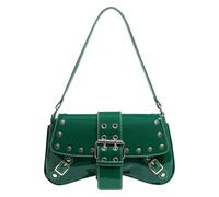 [Vdaxvme] Fashion Underarm Bag PU Leather Stud Handbag Arm Pit Purse Shoulder Bag Working Day and Shopping Trip Retro Evening Purse
