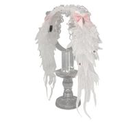 Vdaxvme Gothic Punk Wings Headband with Adjustable Lace Bow for Women Teenager Cosplay & Daily Dark Accessories Role Play Angel Wings Headband