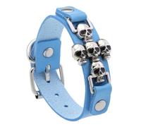 Vdaxvme Gothic Skull Head Wristband For Women Men PU Leather Punk Rock Accessory Stackable Jewelry For Stylish Looks Statement Punk Rock