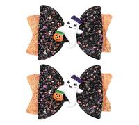 Vdaxvme Halloween 2pcs Halloween Hair Clip Spiders Pumpkins Bats Barrettes Antiskidding Kids Hairclip for Costume Parties