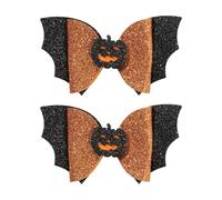 Vdaxvme Halloween 2pcs Halloween Hair Clip Spiders Pumpkins Bats Barrettes Antiskidding Kids Hairclip for Costume Parties