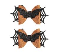 Vdaxvme Halloween 2pcs Halloween Hair Clip Spiders Pumpkins Bats Barrettes Antiskidding Kids Hairclip for Costume Parties