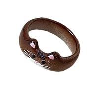 [Vdaxvme] Handmade Drop Glazed Cat Shaped Ring Cartoon Animal Theme Finger Jewelry Handmade Accessories for Women Students