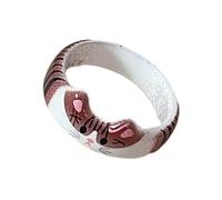 [Vdaxvme] Handmade Drop Glazed Cat Shaped Ring Cartoon Animal Theme Finger Jewelry Handmade Accessories for Women Students