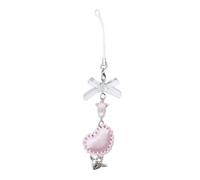 Vdaxvme Heart Bowknot Star Pendant Sweet Phone Chain Strap Hanging Decoration Keychain Lanyard Small Gift for Women Girls, Pink