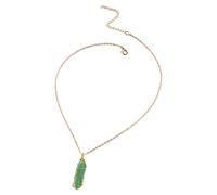 Vdaxvme - Hexagonal Crystal Necklace for Women Healing Crystal Pendant Wire Wrapped Pendant Necklace for Teen Jewelry, Glass + Alloy, Cubic Zirconia