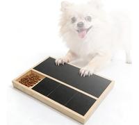 Vdaxvme Interactive Dog Nails Trimmer Board and Treat Holder for Positive Behavior Reinforcement Natural Wood Dog Scratch Board with Built-in Treat Dispenser for Gentle Nails Care
