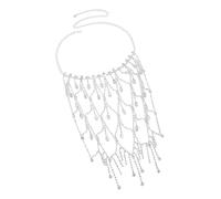 Vdaxvme Layering Rhinestones Chokers Necklace with Geometric Pendant Clavicle Chain for Women Wedding Party Evening Wear Luxurious Rhinestones Pendant Necklace