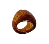 [Vdaxvme] Lightweight Coffee Resin Ring Fashionable Coffee Resin Ring Accessory Simple Accessory For Those Who Love