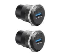 Vdaxvme Metal Round Module RJ45 Straight Networking USB2.0 USB3.0 Panel Mount Connector for Data Transmission Industrial