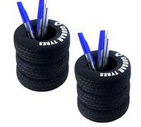 Vdaxvme Multi-Purpose Desk Tidy in Rubber Tyre Shape with Spacious Compartments for Pens Books Work Areas Space Saving Tyre Pen Holder