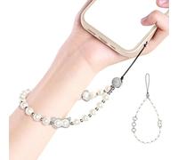 Vdaxvme Multifunctional Adjustable Mobile Phone Lanyard Wrist Strap with Elegant Pearl Decoration Simple Beads Mobile Phone Multifunctional Mobile Phone Chain for Occasions