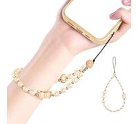 Vdaxvme Multifunctional Adjustable Mobile Phone Lanyard Wrist Strap with Elegant Pearl Decoration Simple Beads Mobile Phone Multifunctional Mobile Phone Chain for Occasions