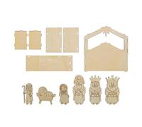 Vdaxvme Nativity Scene Craft Set Diys Coloring Wooden Christmas Nativity Set Miniature Holy Family Figurines Table Decorations Make Your Owns Christmas Decorations Kits